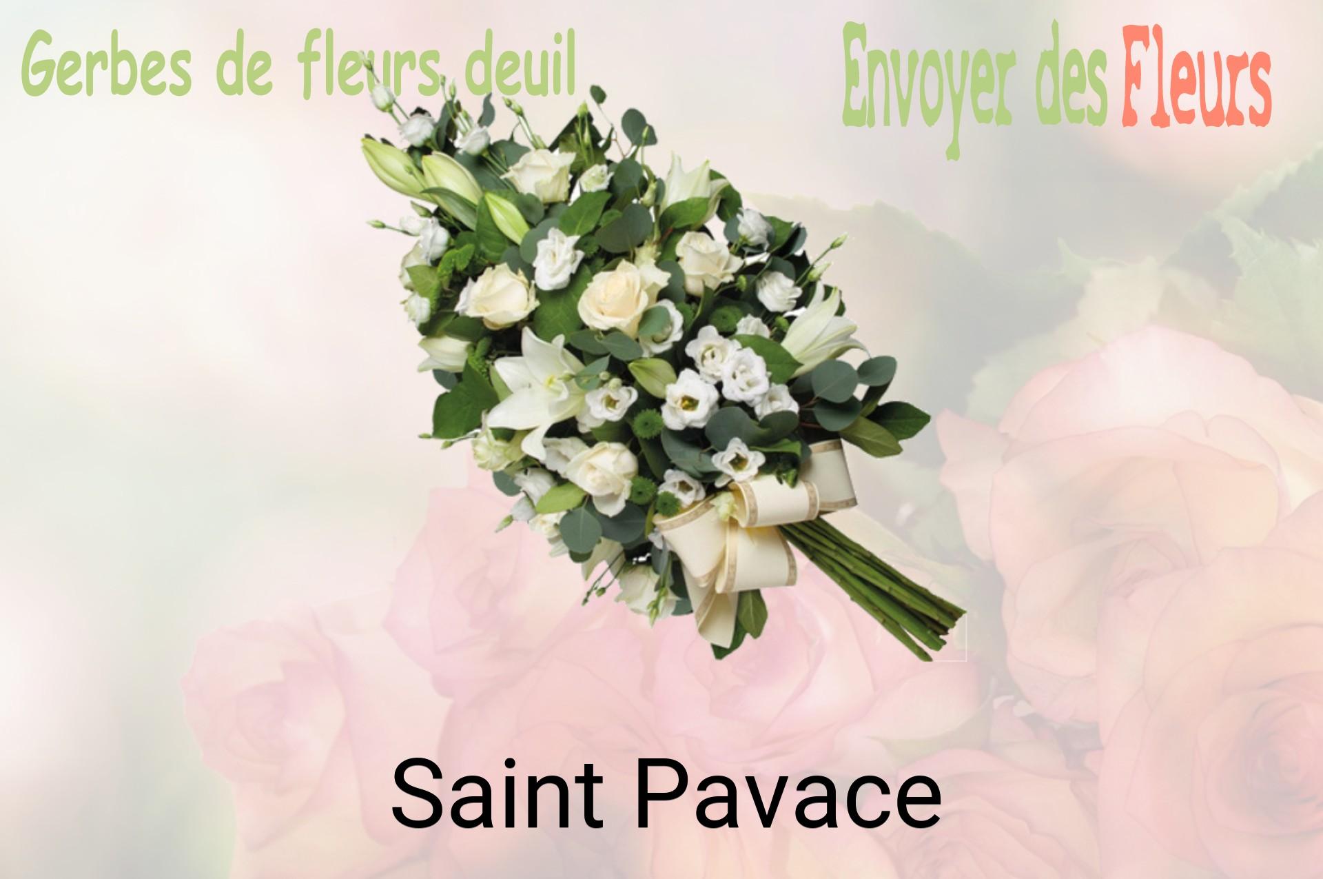 Gerbe de fleurs de deuil livrée à Saint-Pavace
